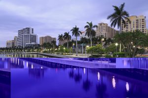 Skyline of West Palm Beach, Florida, United States of America, North America